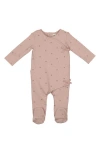 Maniere Manière Bow Wrap Cotton Blend Footie In Pink