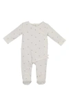 Maniere Babies' Manière Bow Wrap Cotton Blend Footie In Gray
