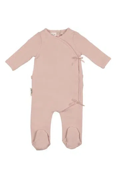 Maniere Babies' Manière Bow Wrap Footie In Pink