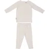 Maniere Manière Box Pattern Stretch Cotton Top & Pants Set In Neutral