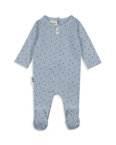 Maniere Boys' Buttons & Polkadots Friends Footie - Baby In Aqua