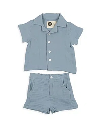 Maniere Boys' Gauze Shirt & Shorts Set - Baby, Little Kid In Blue