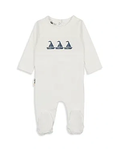 Maniere Boys' Smocked Sail Boat Footie - Baby In White