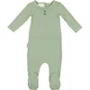 Maniere Manière Button Stripe Footie In Green