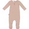Maniere Babies' Manière Button Stripe Footie In Pink