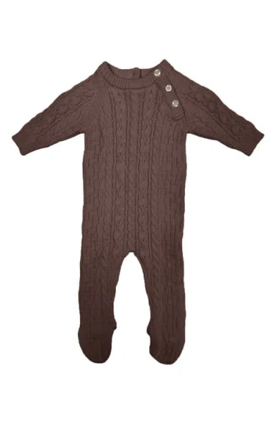 Maniere Manière Cable Sweater Footie In Taupe