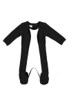 Maniere Kids' Manière Colorblock Cotton Blend Footie In Black