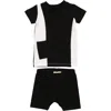 Maniere Manière Colorblock Pocket T-shirt & Shorts Set In Black