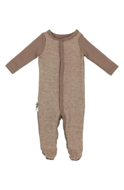 Maniere Babies' Manière Cotton Blend Footie In Brown
