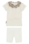 Maniere Manière Cotton Blend Top & Shorts Set In Neutral