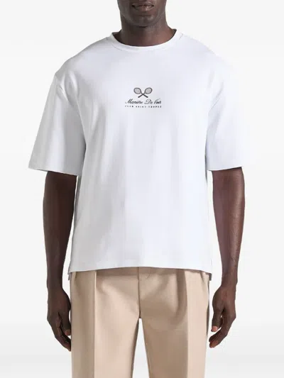 Manière De Voir Aaron Club Saint-tropez Cotton T-shirt In White