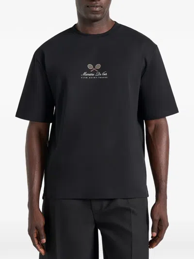 Manière De Voir Aaron Club Saint-tropez Cotton T-shirt In Blue