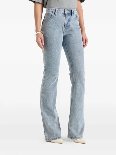 Manière De Voir Abbie Flared Contrast-stitch Jeans In Blue