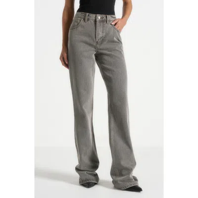 Manière De Voir Abbie Stacked Fit And Flare Jeans In Gray