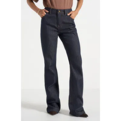 Manière De Voir Abbie Stacked Fit And Flare Jeans In Purple