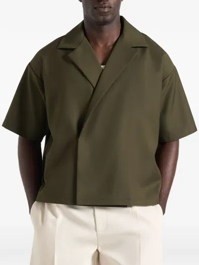 Manière De Voir Abel Concealed-fastening Shirt In Green