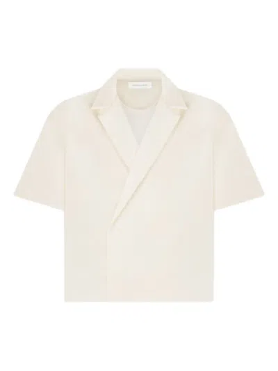 Manière De Voir Abel Short-sleeve Double-breasted Shirt In Neutral