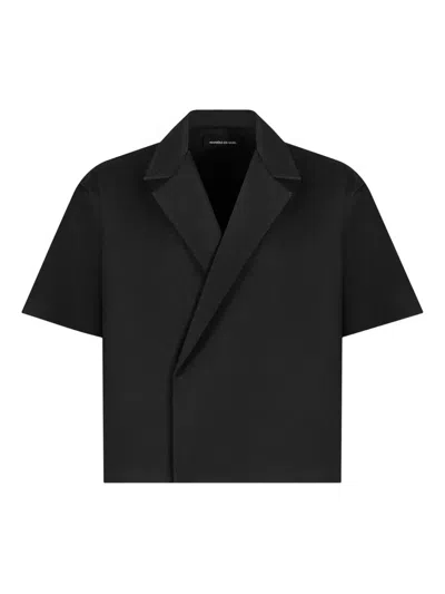 Manière De Voir Abel Short-sleeves Double-breasted Shirt In Black