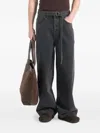 Manière De Voir Adam Belted Wide-leg Jeans In Gray