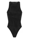 Manière De Voir Adele Racer-neck Bodysuit In Black