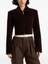 Manière De Voir Adina Velvet Zip Jacket In Brown