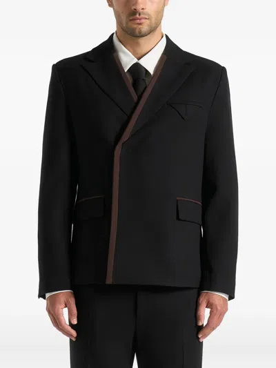 Manière De Voir Alec Double-breasted Blazer In Black