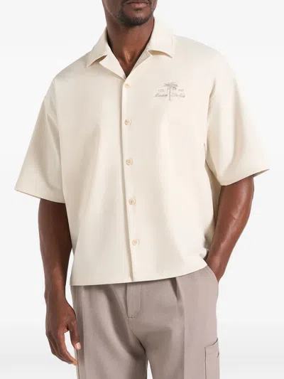 Manière De Voir Alexis Embroidered Textured Shirt In Neutral