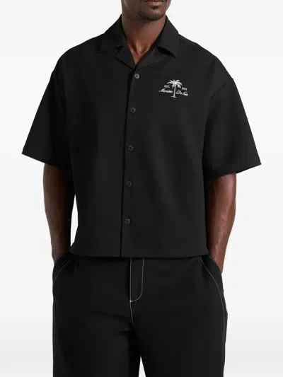 Manière De Voir Alexis In Black Cote D'azur Boxy Shirt