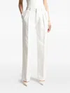Manière De Voir Aline Pinstripe Twin-pleat Trousers In White