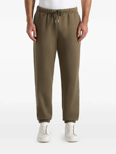 Manière De Voir Alistair Logo-embroidered Track Pants In Brown