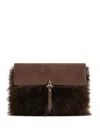 Manière De Voir Aliya Faux-fur Belted Clutch Bag In Brown