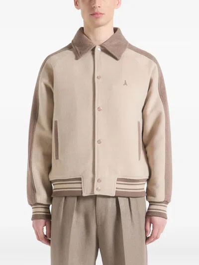 Manière De Voir André Contrast-panel Jacket In Neutral