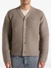 Manière De Voir Anton Ribbed-knit Cardigan In Neutral