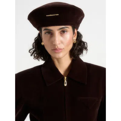 Manière De Voir Anya Velvet Beret In Purple