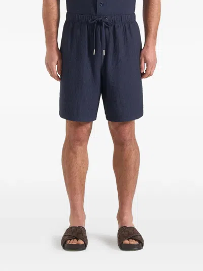 Manière De Voir Ari Textured Shorts In Blue