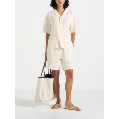 Manière De Voir Ari Unisex Textured Shorts In Neutral