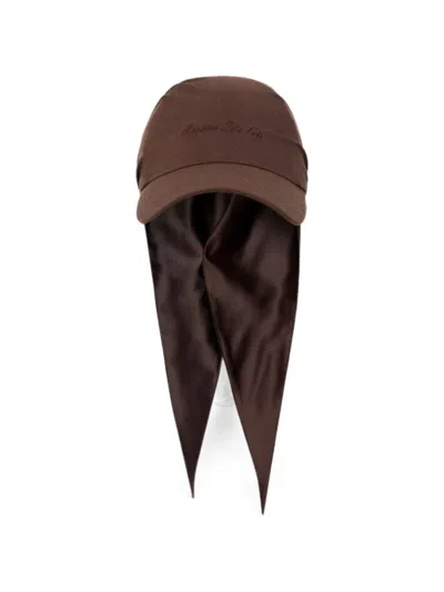 Manière De Voir Arianne Linen Bandana Cap Brown
