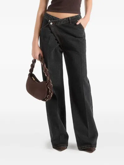 Manière De Voir Astrid Wrapover Jeans In Black