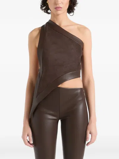 Manière De Voir Asymmetric Backless Top In Brown