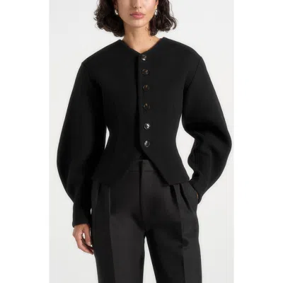 Manière De Voir Aya Wool Hourglass Jacket In Black