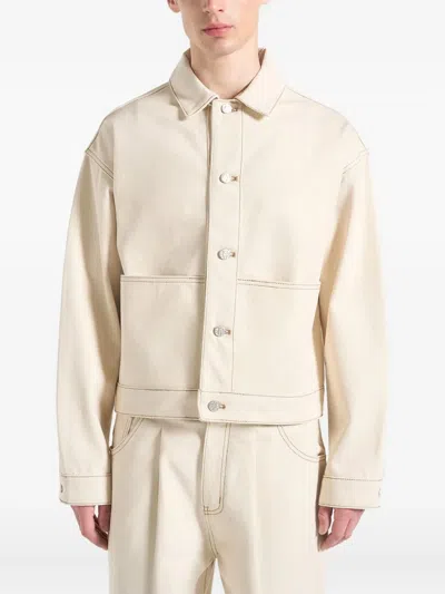 Manière De Voir Back-pleat Jacket In Neutral