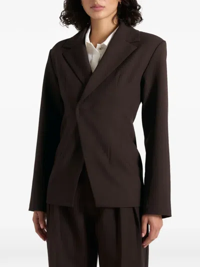 Manière De Voir Beatrice Tailored Cinched Blazer In Brown