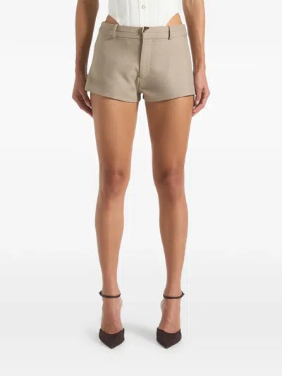 Manière De Voir Belt Loops Tailored Mini Shorts In Neutral