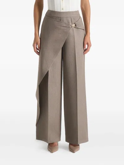 Manière De Voir Béryl Wrap-tailored Trousers In Black