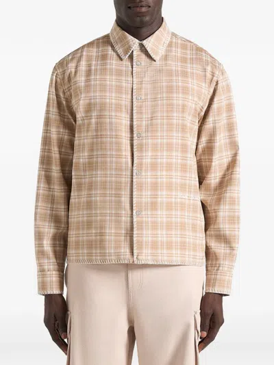Manière De Voir Blake Checked Whipstitch Shirt In Neutral