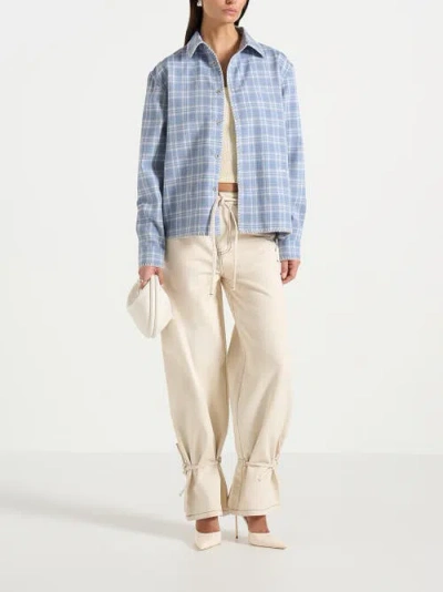 Manière De Voir Blake Unisex Whipstitch Check Shirt In Blue