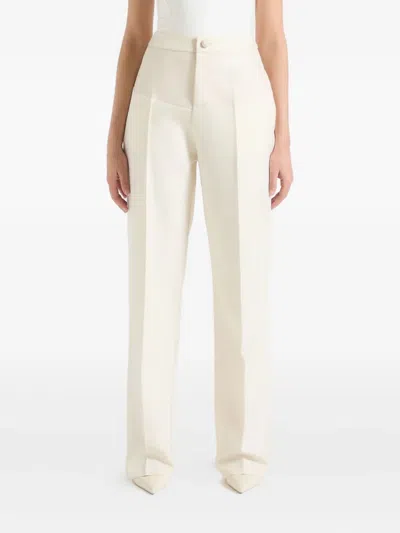 Manière De Voir Blanche Faux Leather-panel Trousers In White