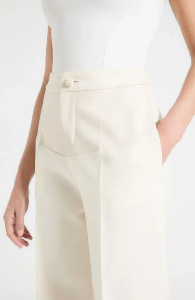 Manière De Voir Blanche Leather Panel Tailored Trousers In White