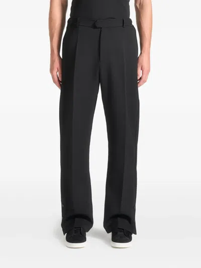 Manière De Voir Boris Double-pleat Button-cuff Trousers In Black