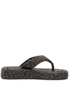 Manière De Voir Boucle Flatform Sandals In Brown